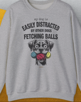 My Dog Is Easily Distracted By - Volume 4: Other Dogs Fetching Balls, Unisex Sweatshirt-Sport Grey. A dog-themed Design from Dog Gang