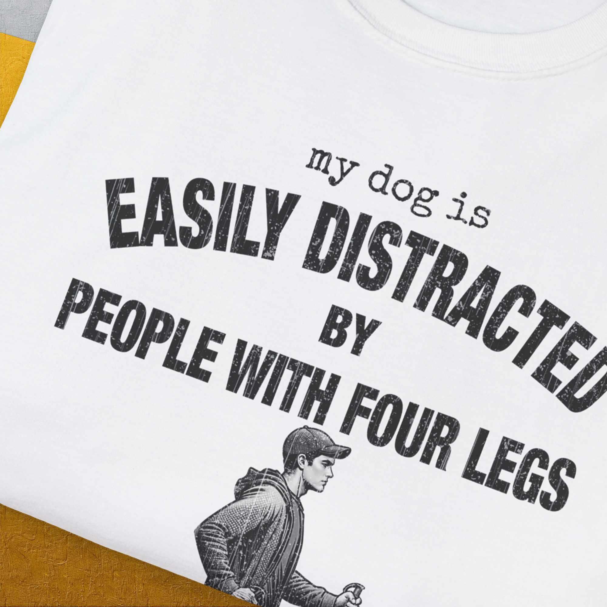 My Dog Is Easily Distracted By - Volume 5: People With Four Legs, Unisex T-Shirt-. A dog-themed Design from Dog Gang