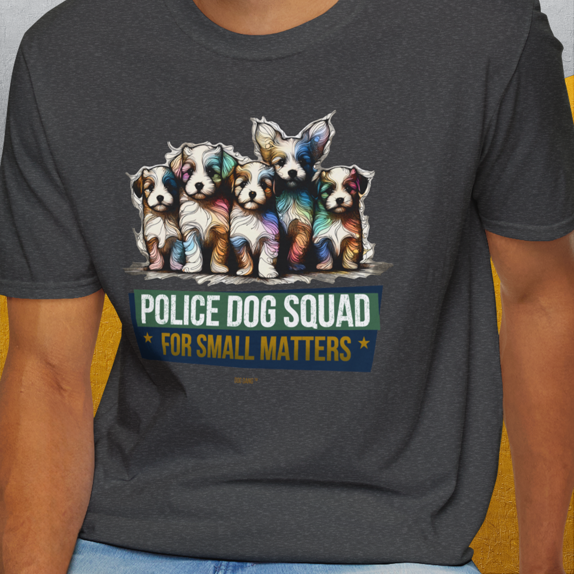 Police Dog Squad For Small Matters, Volume 1, Unisex T-Shirt-. For dog lovers and dog owners. Design by Dog Gang