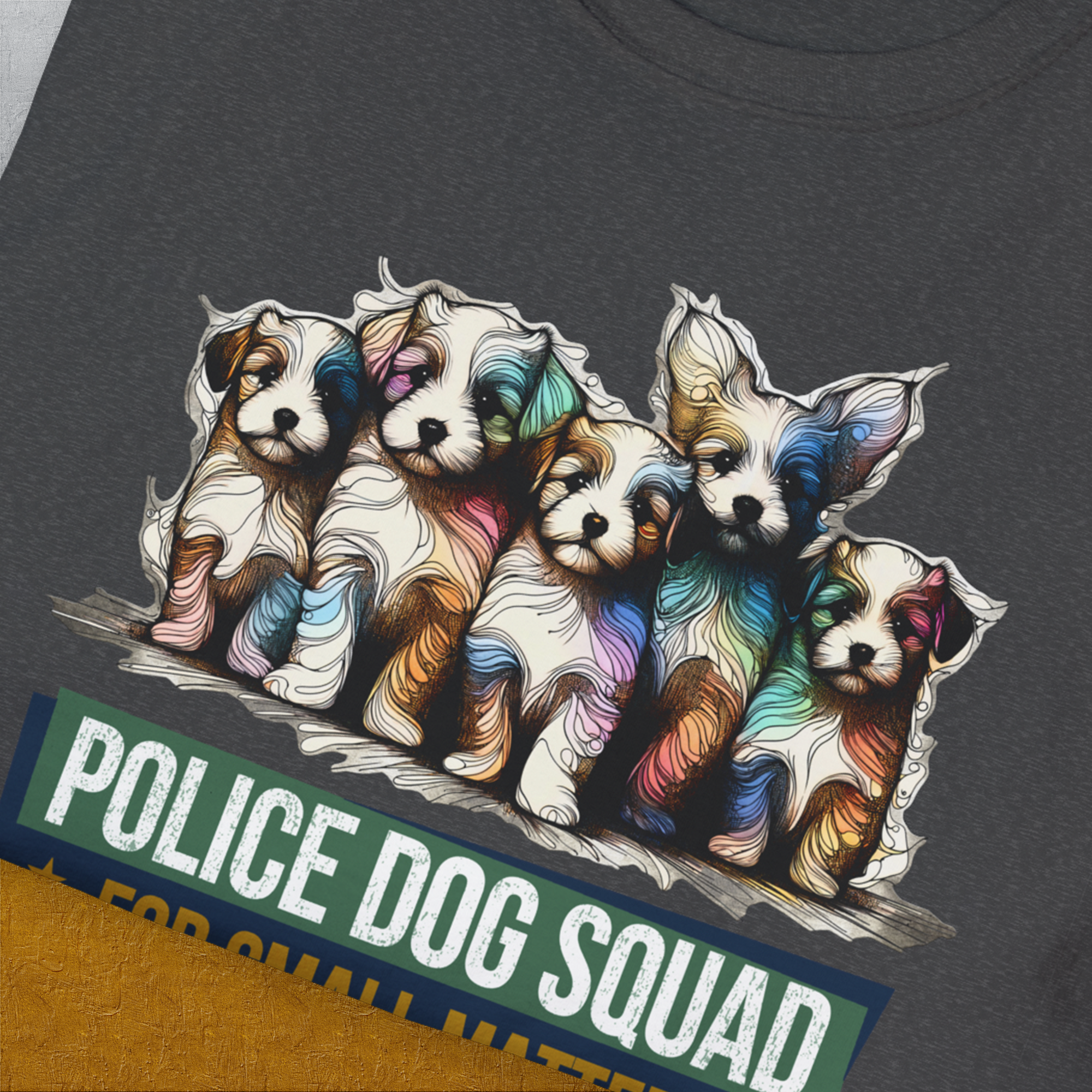 Police Dog Squad For Small Matters, Volume 1, Unisex T-Shirt-, a cool and stylish design with a funny saying from Dog Gang