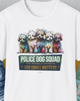 Police Dog Squad For Small Matters (Toy Poodle Division), Volume 2, Unisex T-Shirt-White. A perfect gift for dog lovers and dog owners. Design by Dog Gang