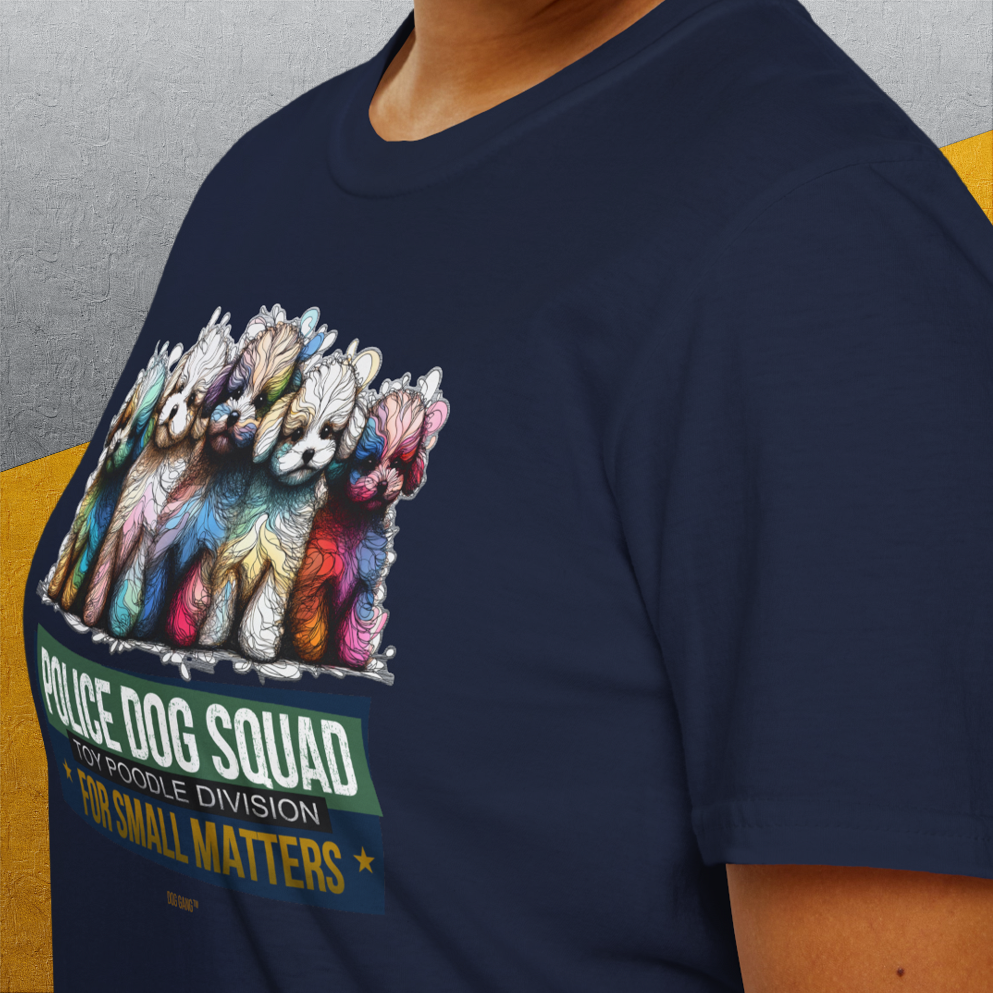 Police Dog Squad For Small Matters (Toy Poodle Division), Volume 2, Unisex T-Shirt-, Design by Dog Gang