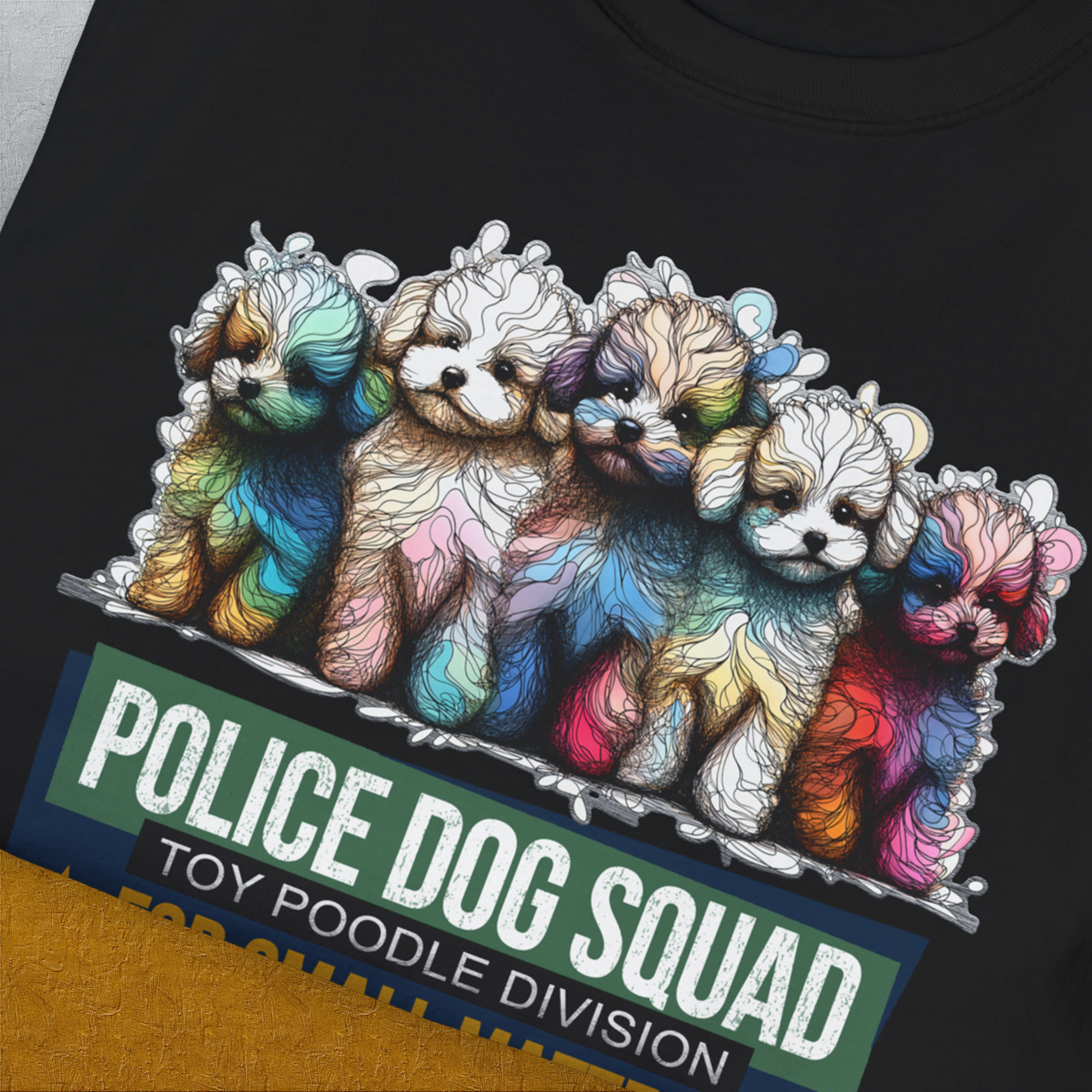 Police Dog Squad For Small Matters (Toy Poodle Division), Volume 2, Unisex T-Shirt-. A dog-themed Design from Dog Gang