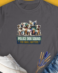 Police Dog Squad For Small Matters, Volume 1, Women's T-Shirt-Charcoal. For dog lovers and dog owners. Design by Dog Gang