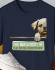 "Say Hi" Series, Volume 2, Unisex T-Shirt-Navy-witziges Shirt mit lustigem Spruch für Hundefreund, Design by Dog Gang