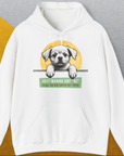 "Say Hi" Series, Volume 1, Unisex Hoodie-White-humorvolles Hundeshirt, lustiger Spruch mit Hund, Design by Dog Gang
