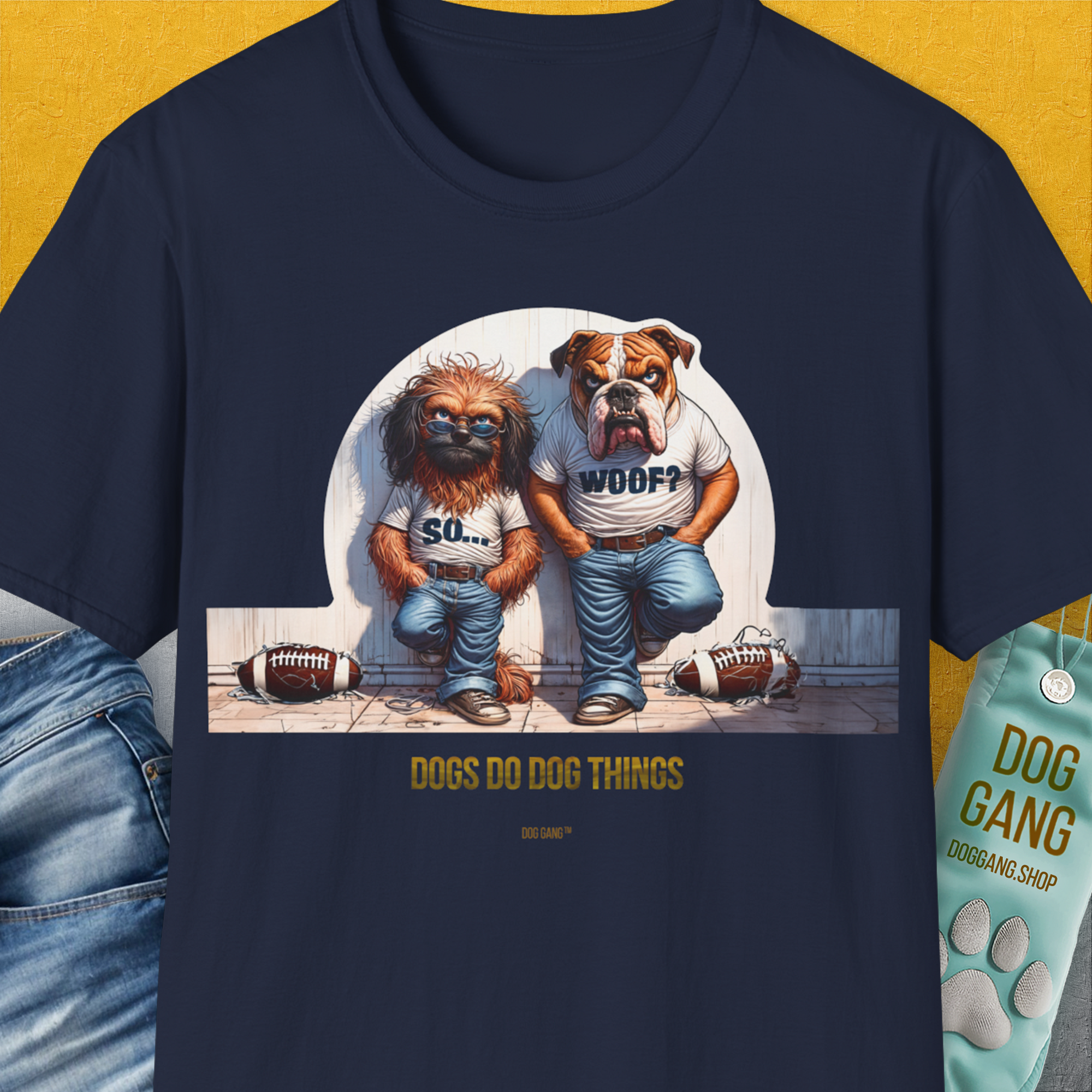 So... Woof? Volume 7, Unisex T-Shirt-Navy, Design by Dog Gang