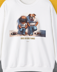 So... Woof? Volume 7, Unisex Sweatshirt-White, a cool design with a funny saying from Dog Gang