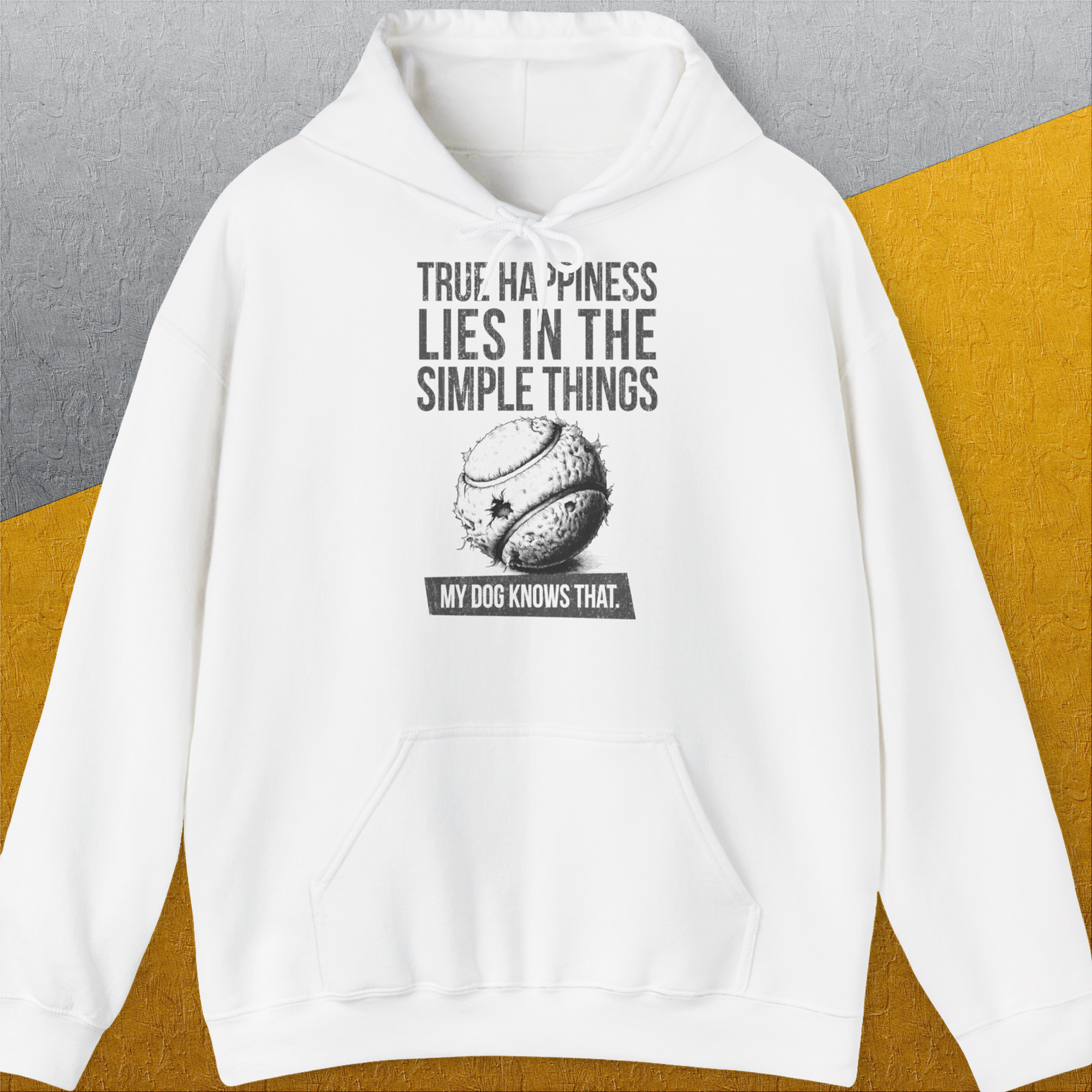 True Happiness Series One, Volume 1, Unisex Hoodie-White. A dog-themed Design from Dog Gang