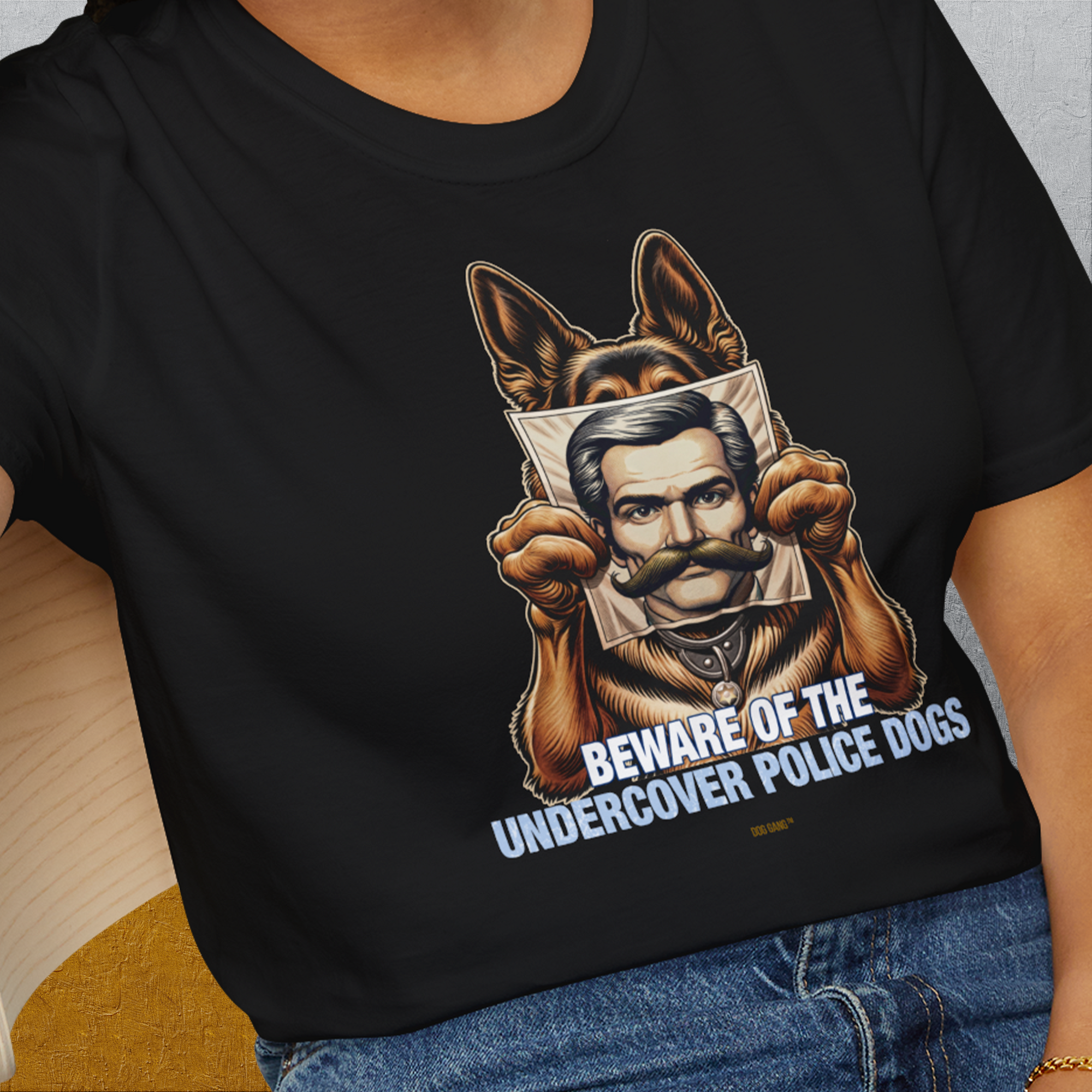 Beware Of The Undercover Police Dogs, Volume 1, Unisex T-Shirt-, a fun and stylish design for dog lovers from Dog Gang