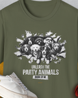 Unleash-Series (Party Animals), Volume 1, Unisex T-Shirt-Military Green, Design by Dog Gang