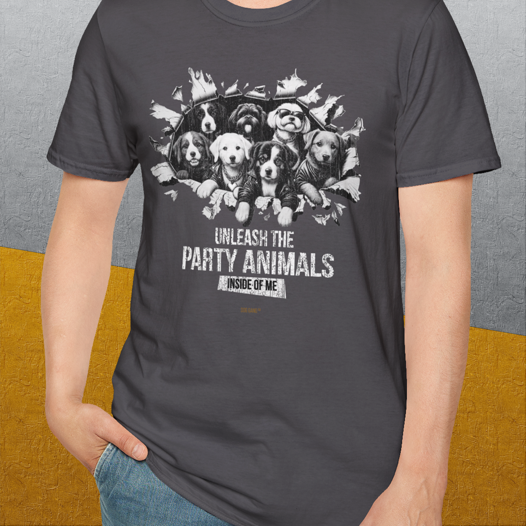 Unleash-Series (Party Animals), Volume 1, Unisex T-Shirt-, Design by Dog Gang