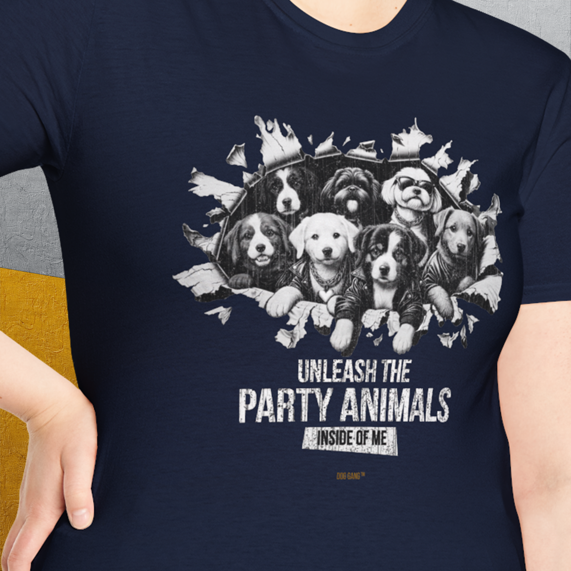 Unleash-Series (Party Animals), Volume 1, Unisex T-Shirt-, Design by Dog Gang