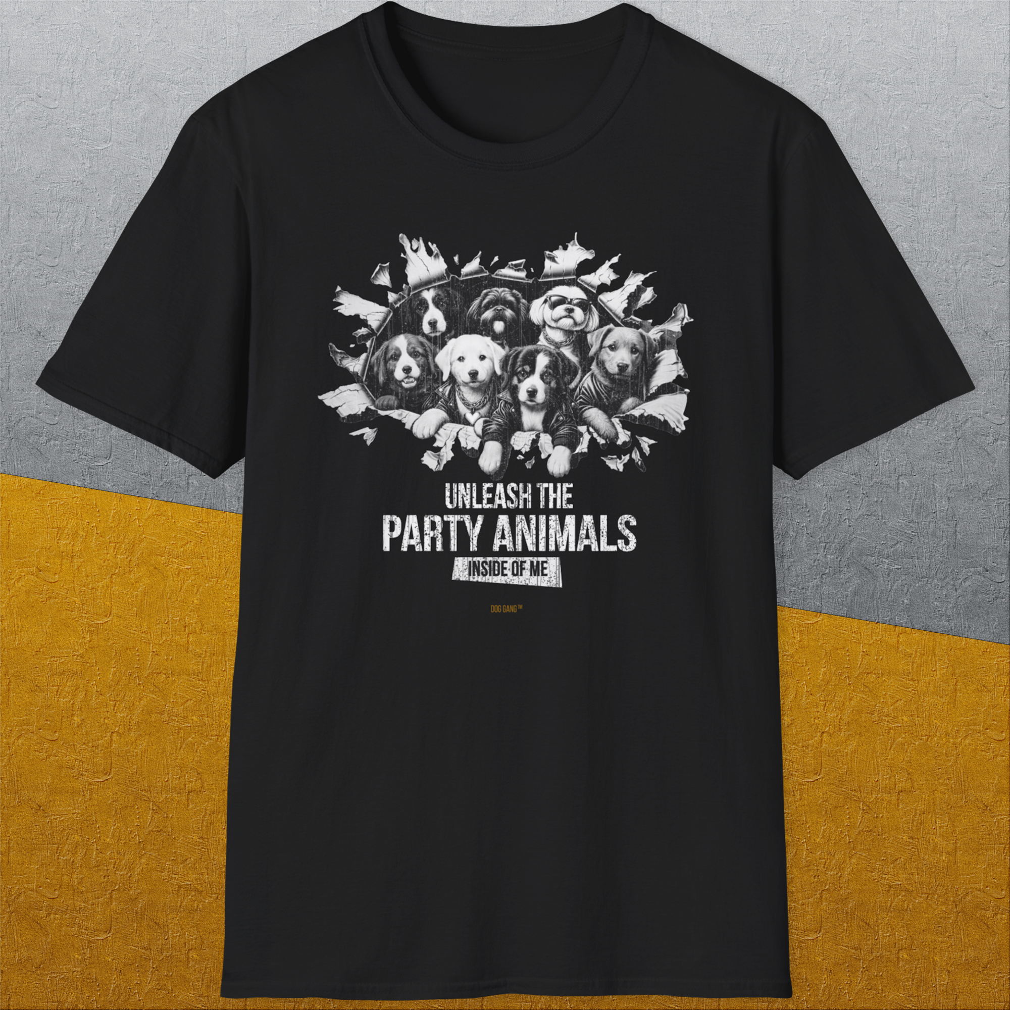 Unleash-Series (Party Animals), Volume 1, Unisex T-Shirt-, a cool and stylish design with a funny saying from Dog Gang