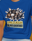 Unleash-Series (My Inner Adventurer), Volume 2, Unisex T-Shirt-. For dog lovers and dog owners. Design by Dog Gang