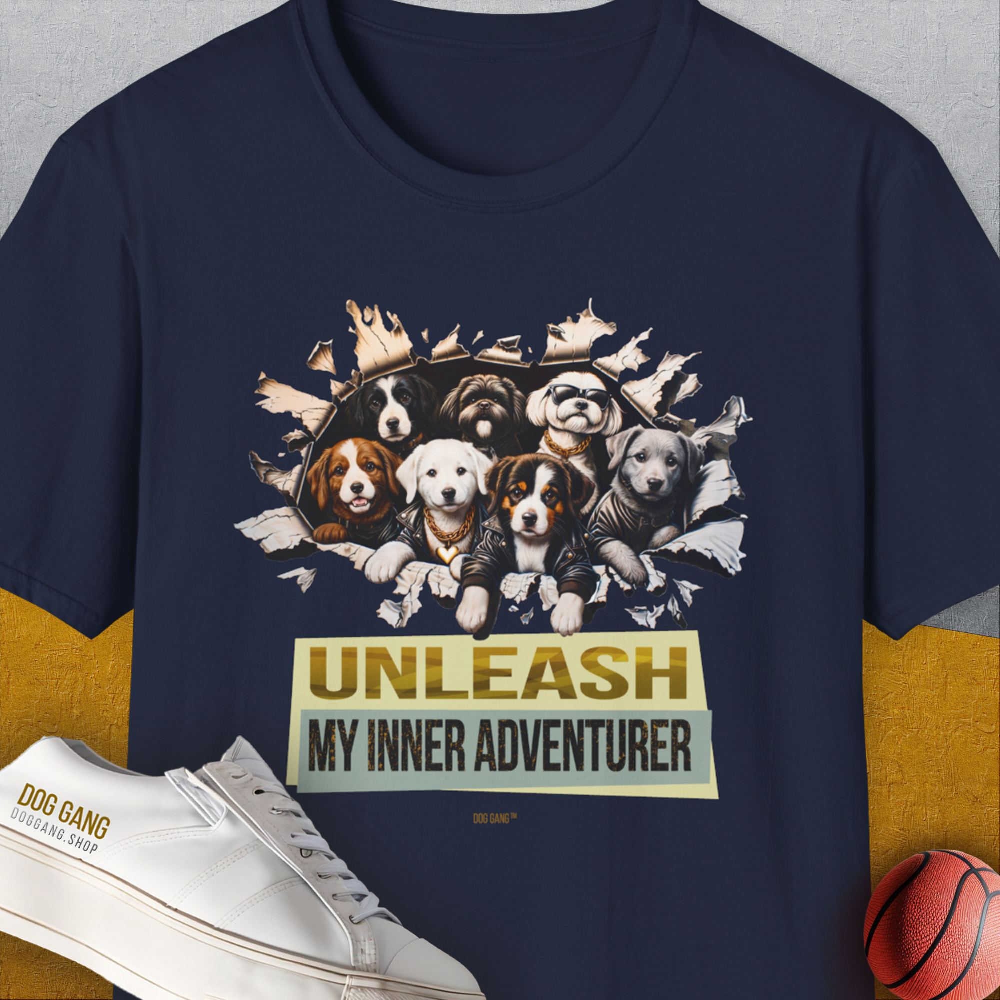 Unleash-Series (My Inner Adventurer), Volume 2, Unisex T-Shirt-Navy, Design by Dog Gang