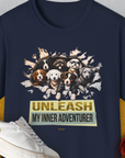Unleash-Series (My Inner Adventurer), Volume 2, Unisex T-Shirt-Navy, Design by Dog Gang