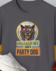 Unleash-Series (My Inner Party Dog), Volume 3, Unisex T-Shirt-Charcoal, Design by Dog Gang