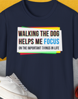 Walking The Dog Series One, Volume 1, Unisex T-Shirt-Navy, a cool and stylish design with a funny saying from Dog Gang