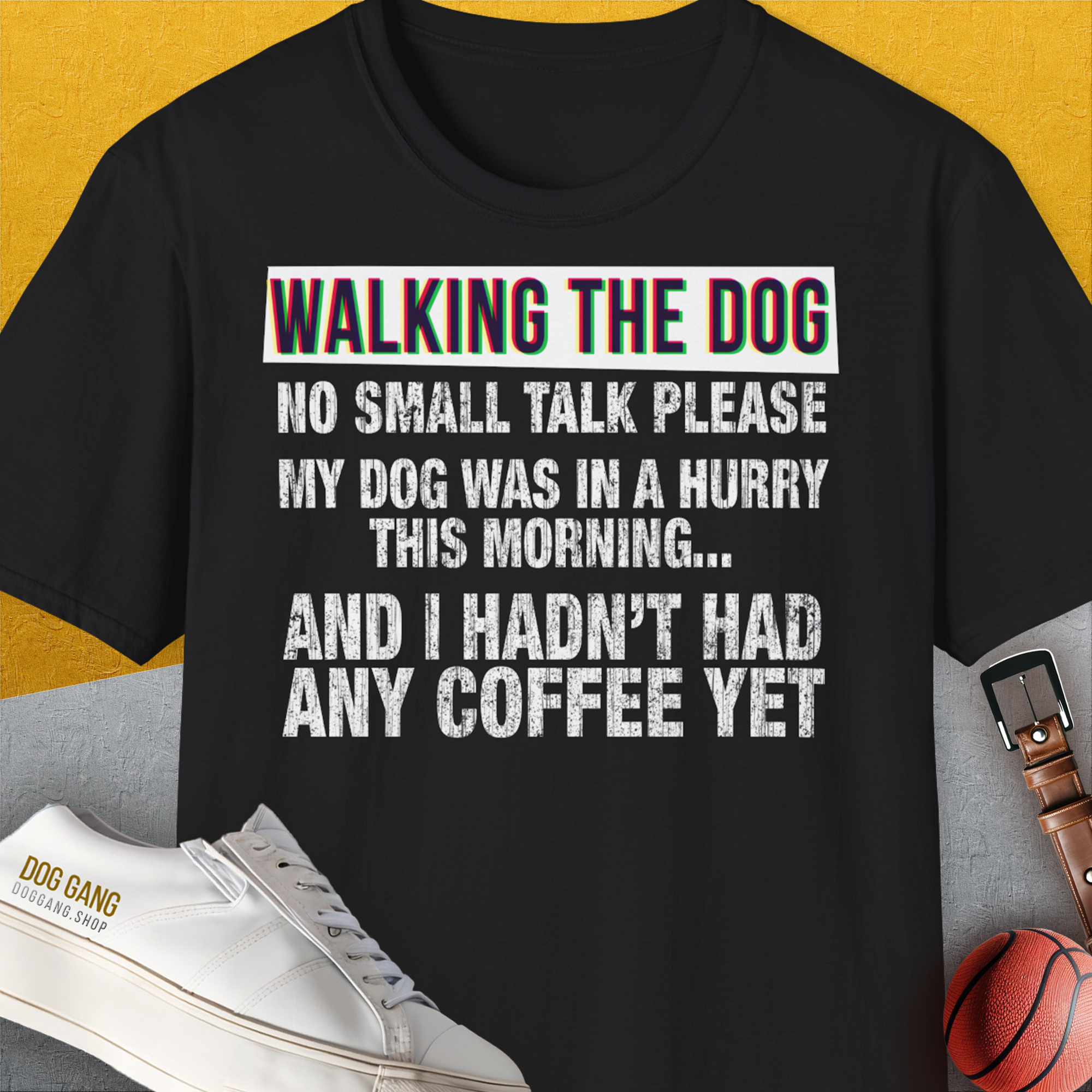 Walking The Dog Series One, Volume 2, Unisex T-Shirt-Black, a cool and stylish design with a funny saying from Dog Gang