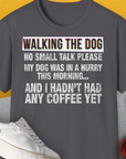 Walking The Dog Series One, Volume 2, Unisex T-Shirt-Charcoal. A perfect gift for dog lovers and dog owners. Design by Dog Gang