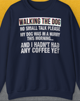 Walking The Dog Series One, Volume 1, Unisex Sweatshirt-Navy. A perfect gift for dog lovers and dog owners. Design by Dog Gang