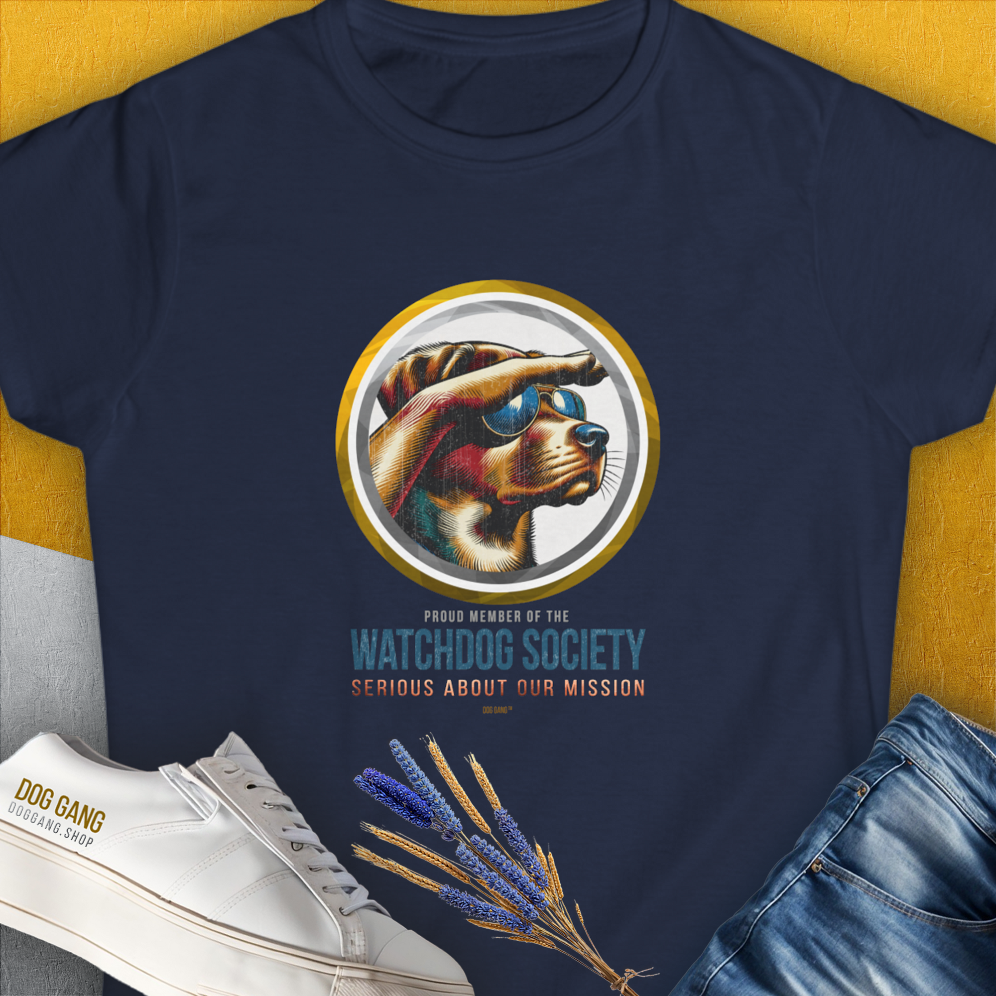 Watchdog Society Series, Volume 1, Women's T-Shirt-Navy, a cool and stylish design with a funny saying from Dog Gang