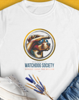 Watchdog Society Series, Volume 1, Women's T-Shirt-White. For dog lovers and dog owners. Design by Dog Gang