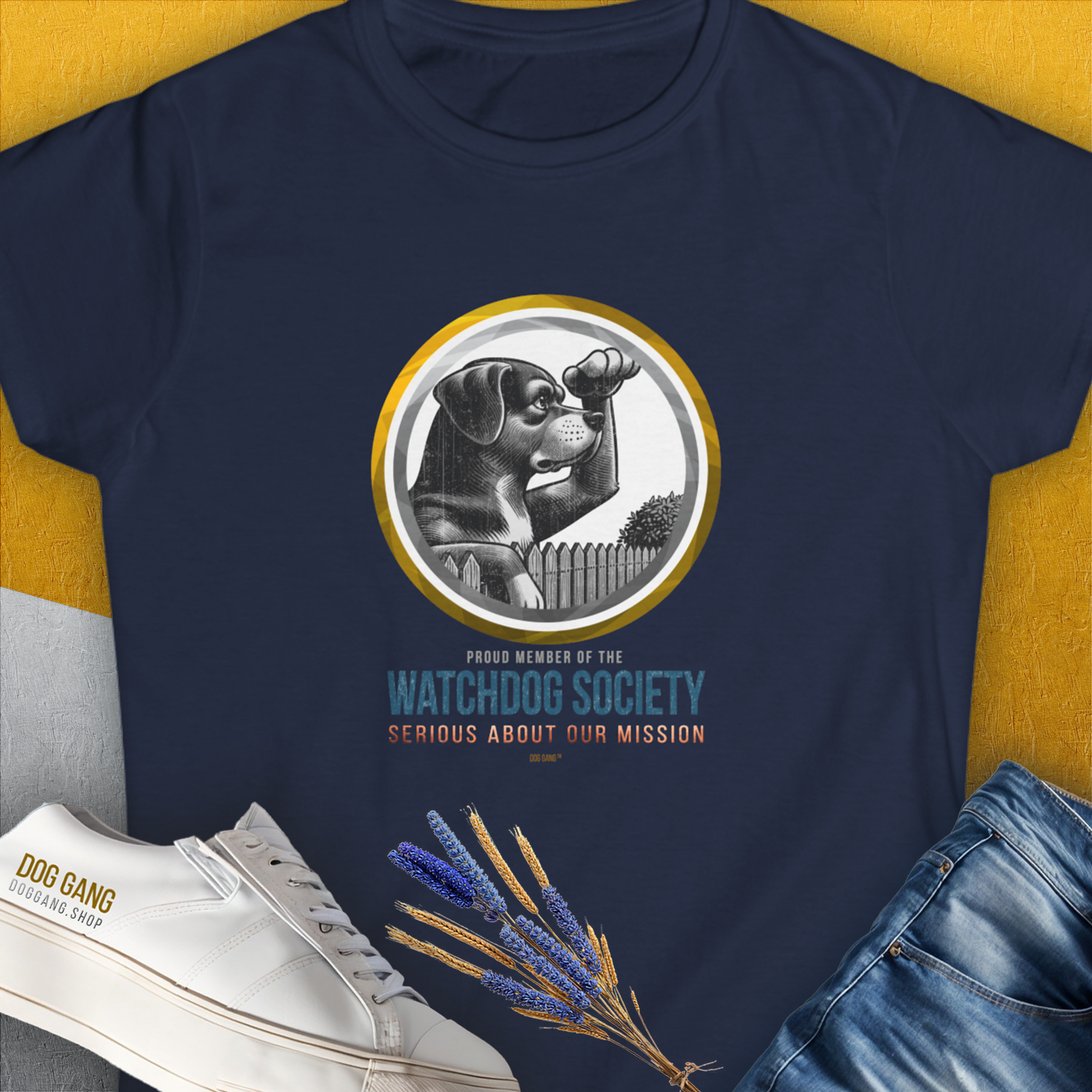 Watchdog Society Series, Volume 3, Women's T-Shirt-Navy, a cool and stylish design with a funny saying from Dog Gang