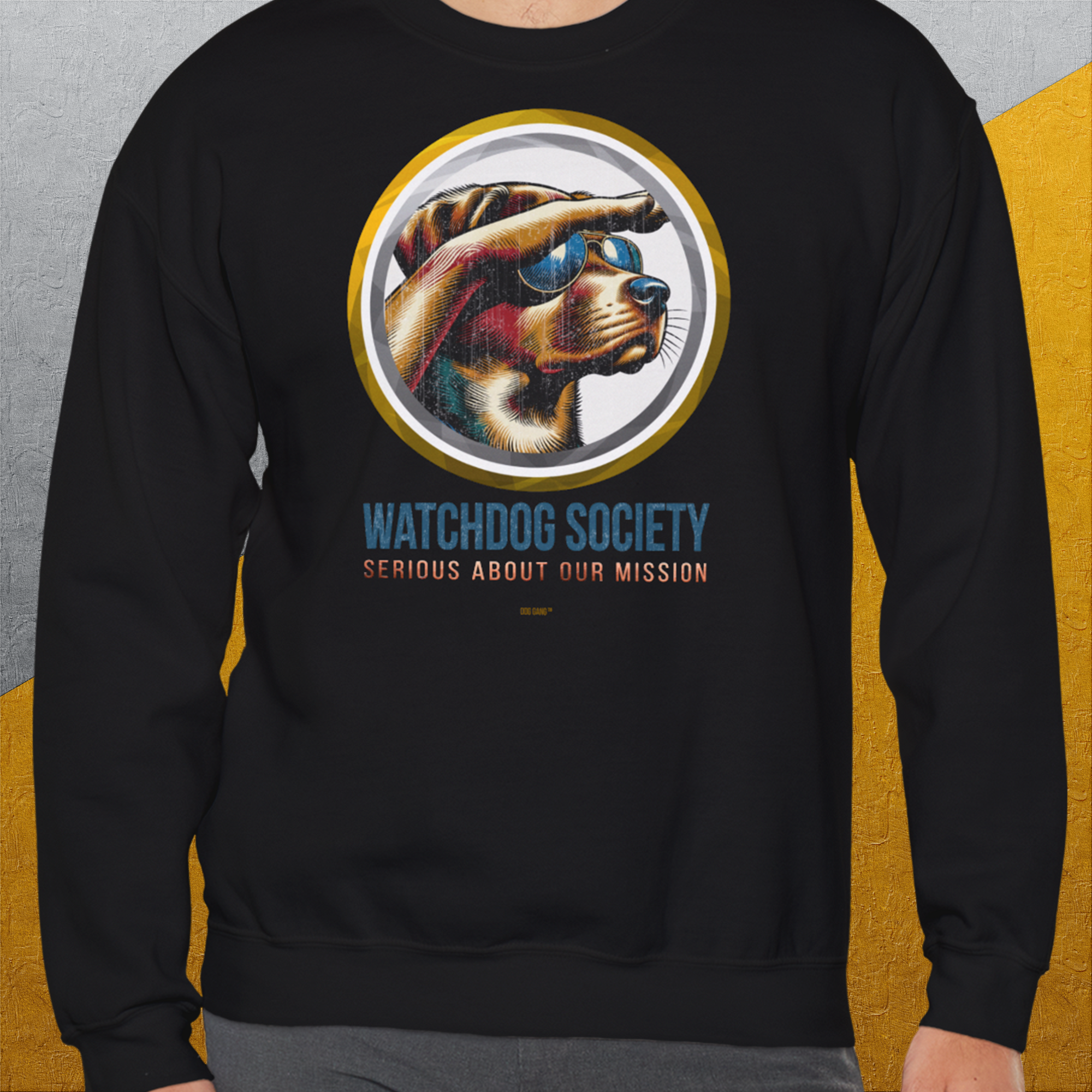 Watchdog Society Series, Volume 1, Unisex Sweatshirt-lustiger Spruch auf bequemen Shirt für Hundeliebhaber, Design by Dog Gang