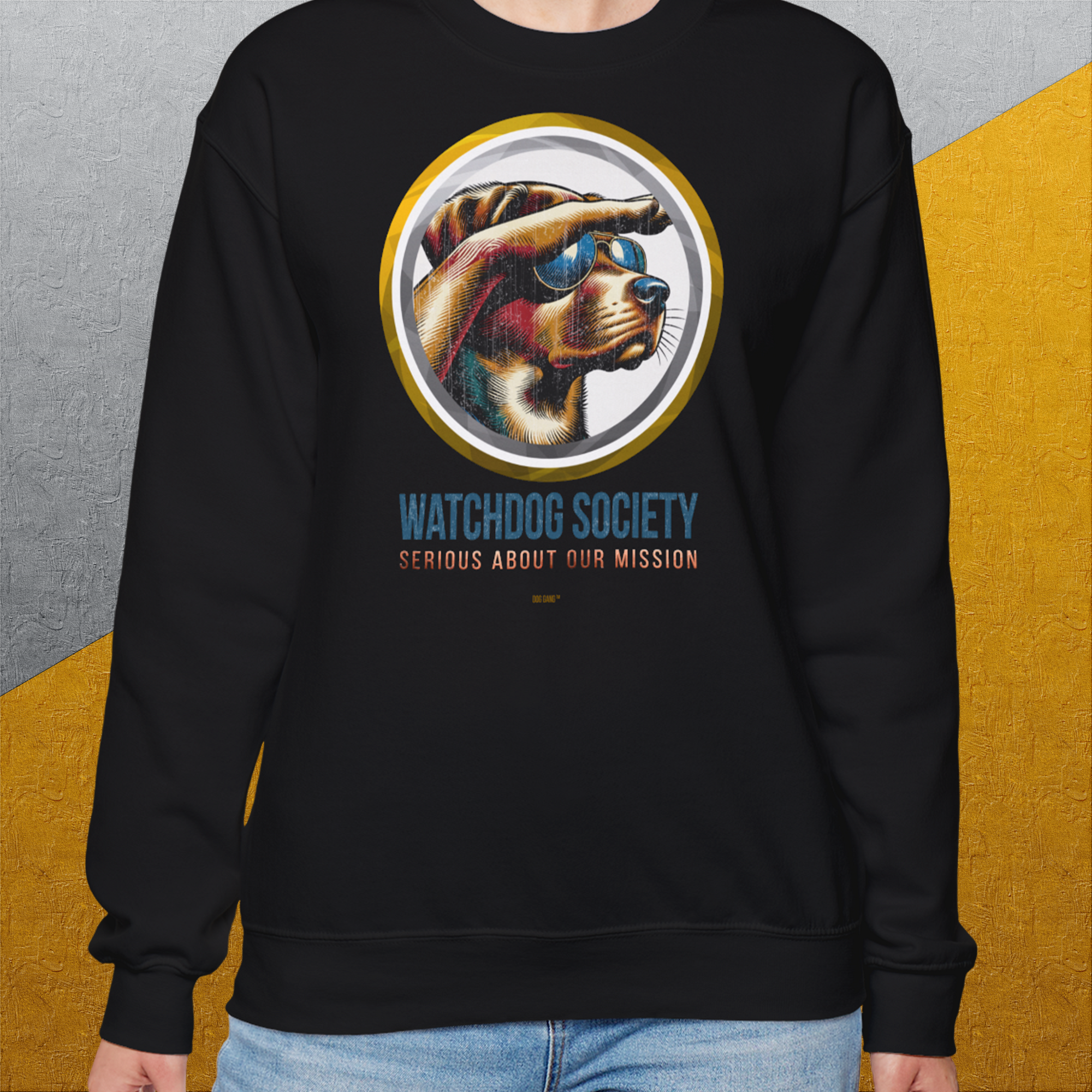 Watchdog Society Series, Volume 1, Unisex Sweatshirt-Sweatshirt für Hundeliebhaber, lustiger Spruch mit Hund, Design by Dog Gang