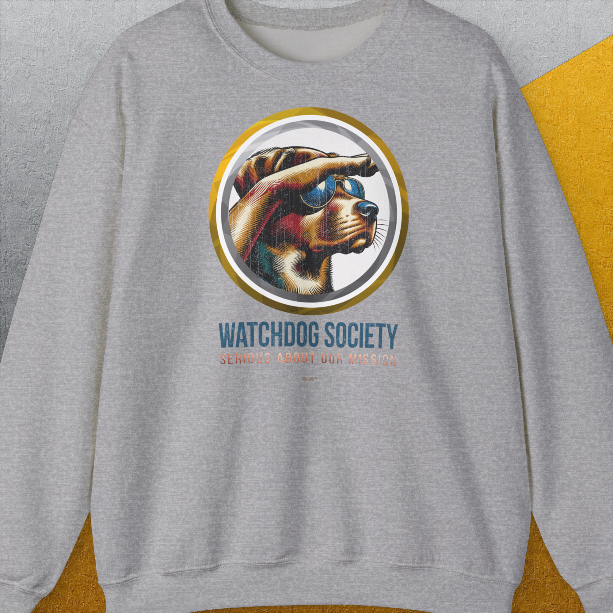 Watchdog Society Series, Volume 1, Unisex Sweatshirt-Sport Grey-für Hundebesitzer und Hundeliebhaber, Design by Dog Gang