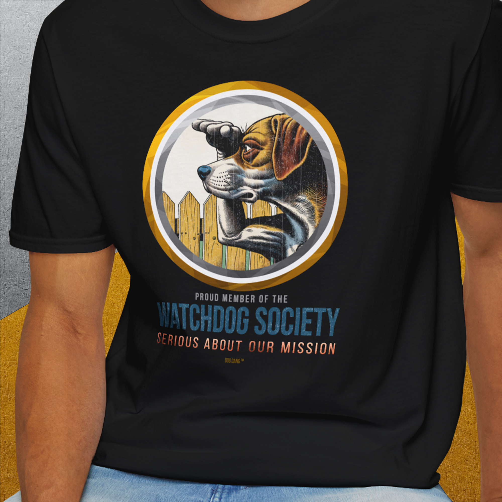 (Member Of The) Watchdog Society Series, Volume 2, Unisex T-Shirt-lustiger Spruch auf bequemen Shirt für Hundeliebhaber, Design by Dog Gang