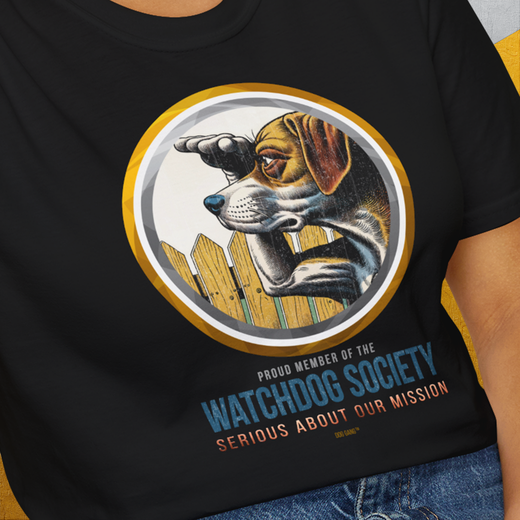 (Member Of The) Watchdog Society Series, Volume 2, Unisex T-Shirt-lustiges Shirt für Hundefreunde, lustiger Spruch mit Hund, Design by Dog Gang