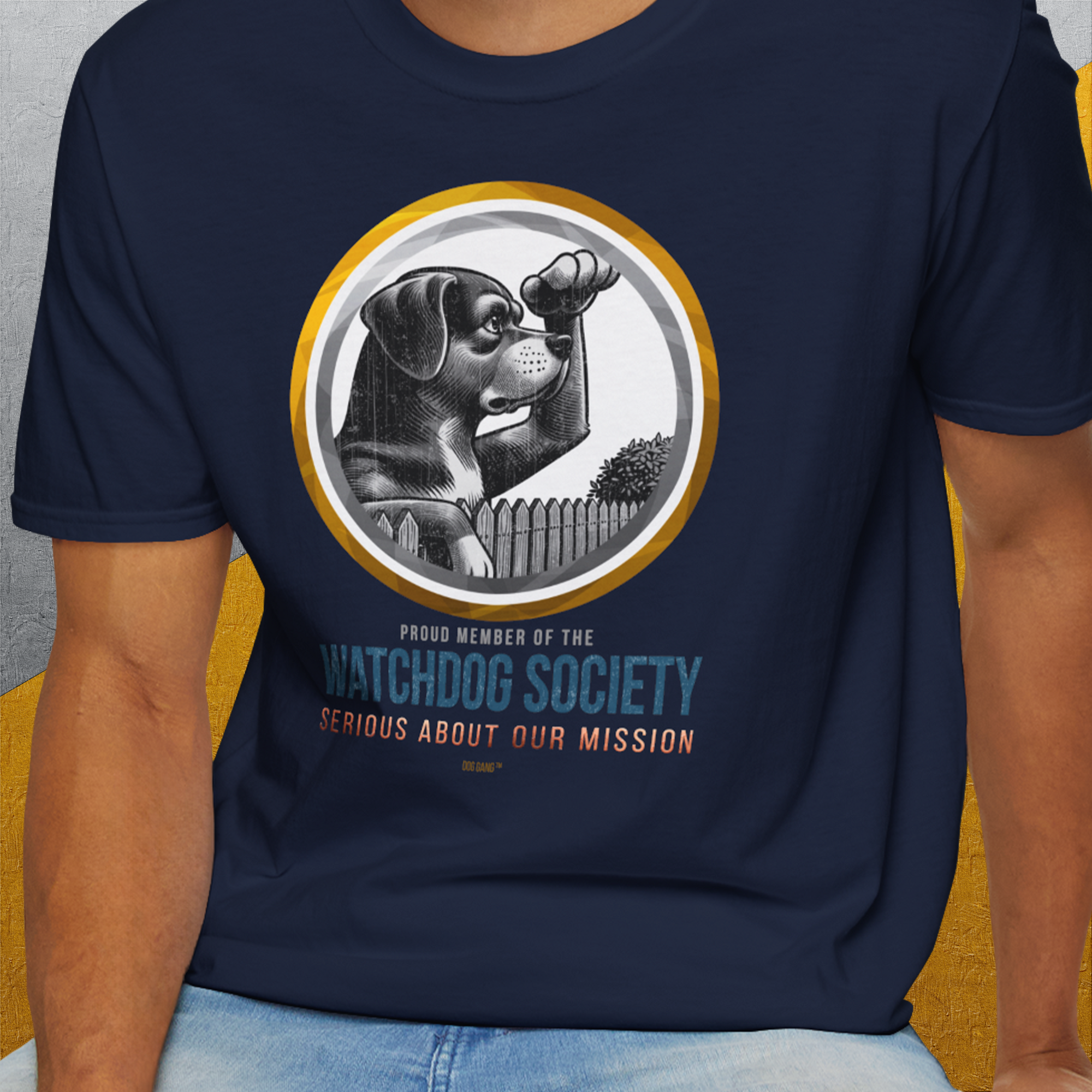 (Member Of The) Watchdog Society Series, Volume 3, Unisex T-Shirt-lustiger Spruch auf bequemen Shirt für Hundeliebhaber, Design by Dog Gang