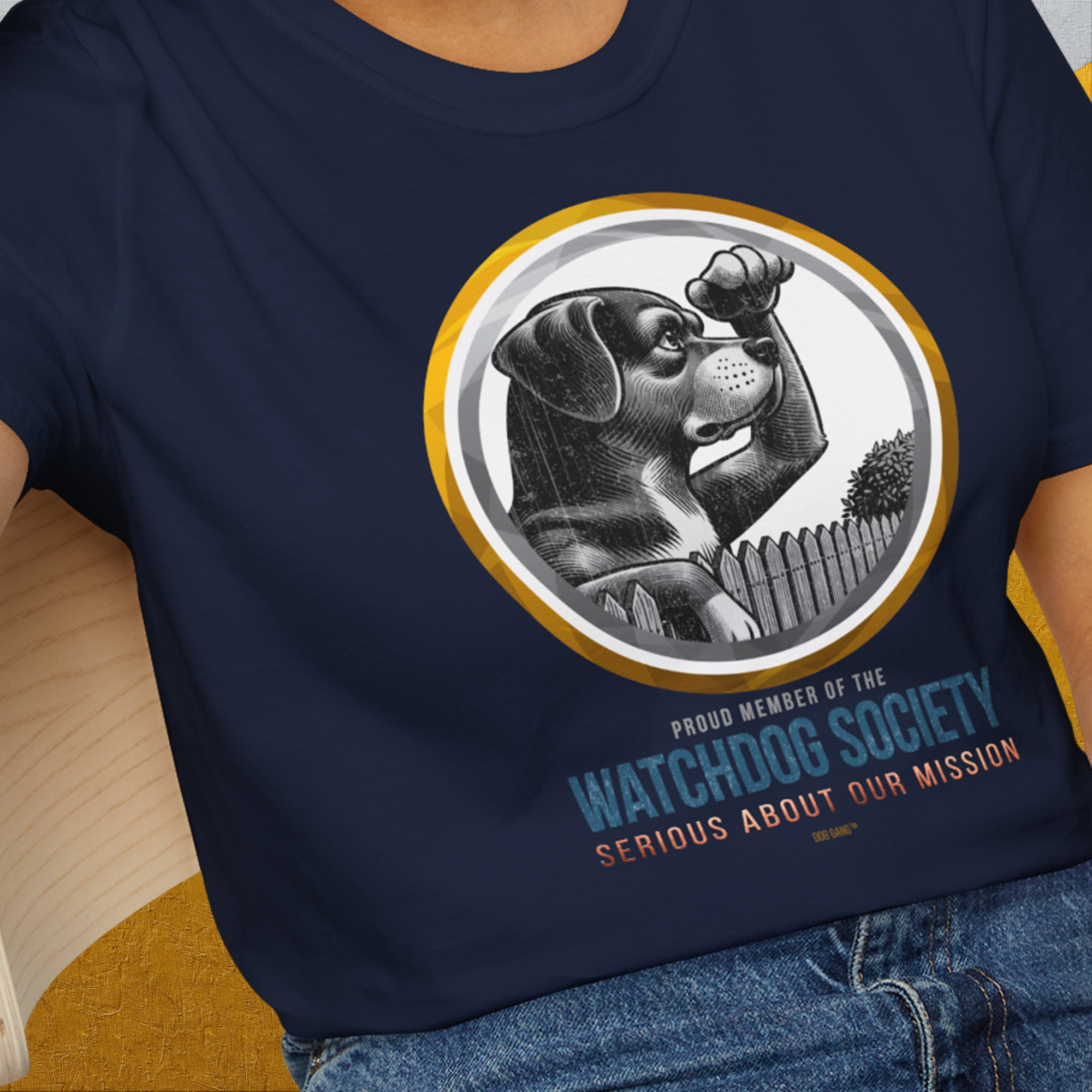 (Member Of The) Watchdog Society Series, Volume 3, Unisex T-Shirt-lustiges Shirt für Hundefreunde, lustiger Spruch mit Hund, Design by Dog Gang