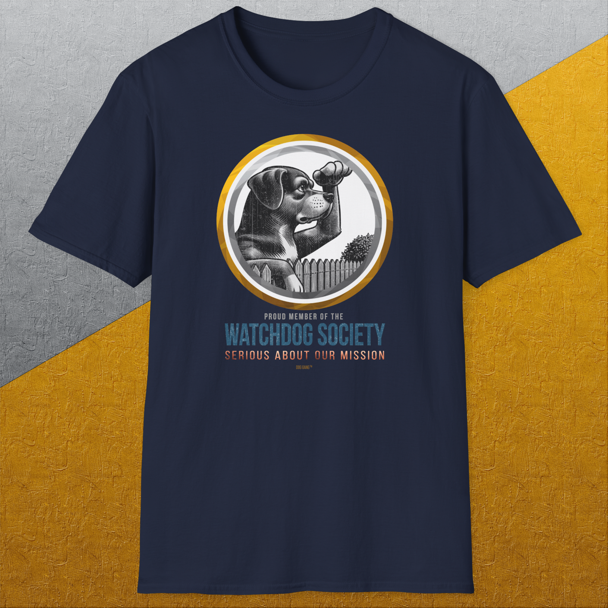 (Member Of The) Watchdog Society Series, Volume 3, Unisex T-Shirt-humorvolles Hundeshirt, lustiger Spruch mit Hund, Design by Dog Gang