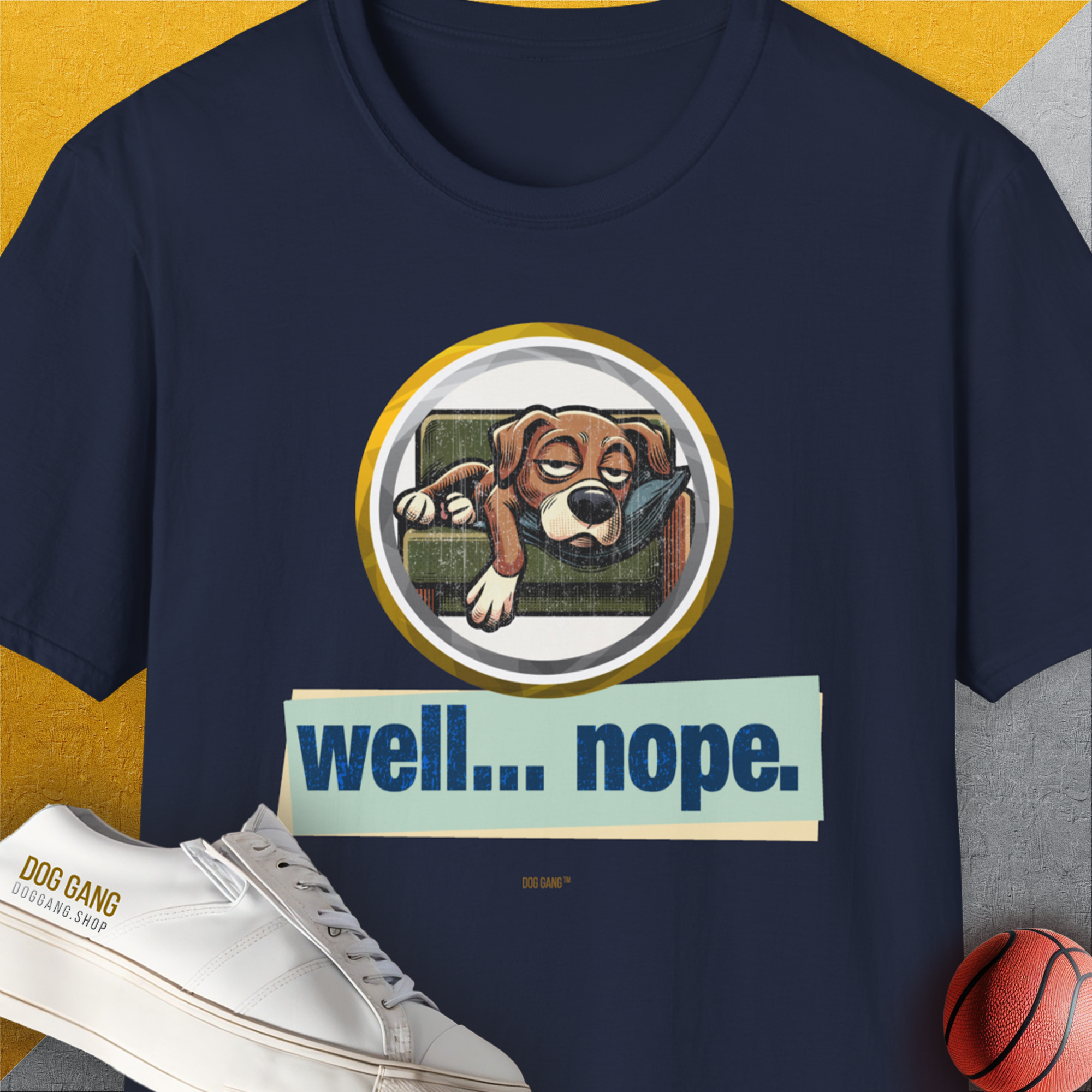 Well... Nope. Volume 3, Unisex T-Shirt-Navy, Design by Dog Gang