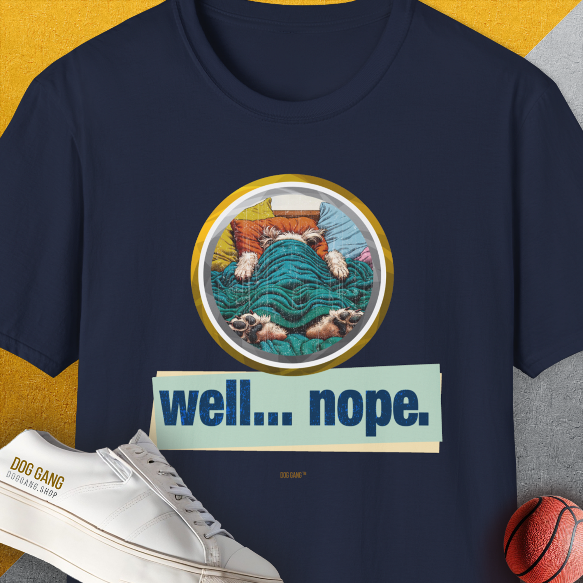 Well... Nope. Volume 4, Unisex T-Shirt-Navy, Design by Dog Gang