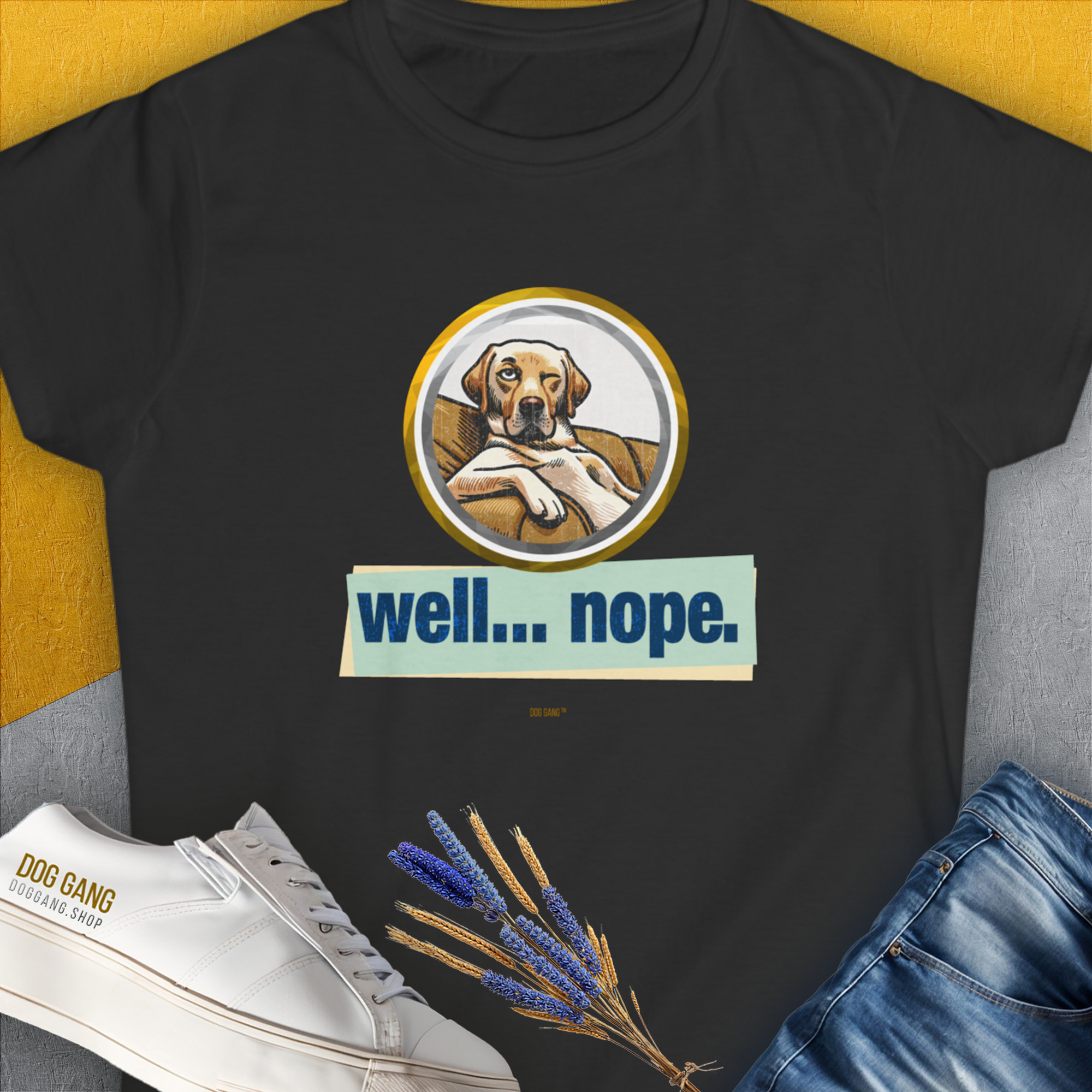 Well... Nope. Volume 1, Women's T-Shirt-Black. A perfect gift for dog lovers and dog owners. Design by Dog Gang