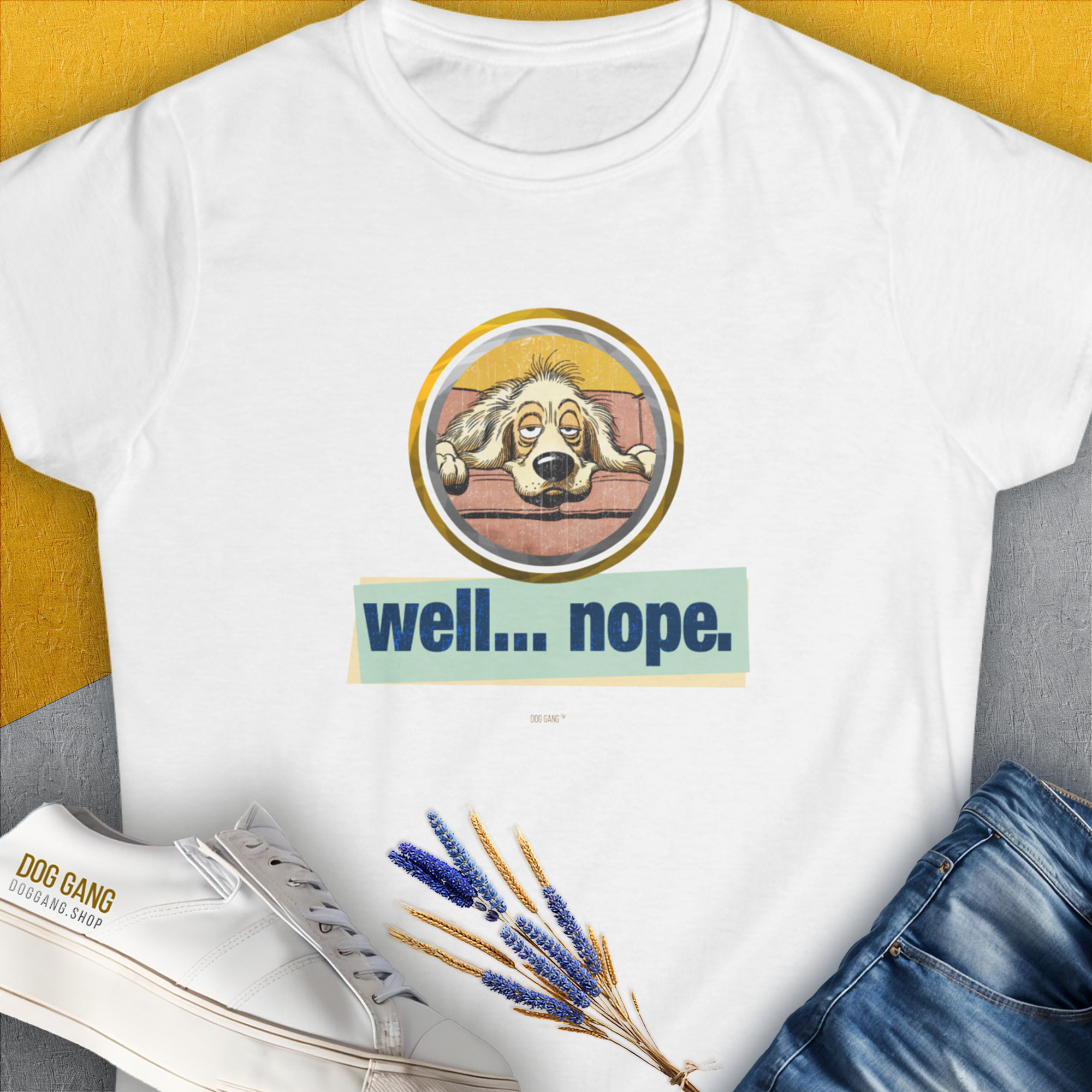 Well... Nope. Volume 2, Women's T-Shirt-White. For dog lovers and dog owners. Design by Dog Gang