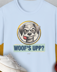 Woof's Upp? Volume 1, Unisex T-Shirt-Light Blue, Design by Dog Gang
