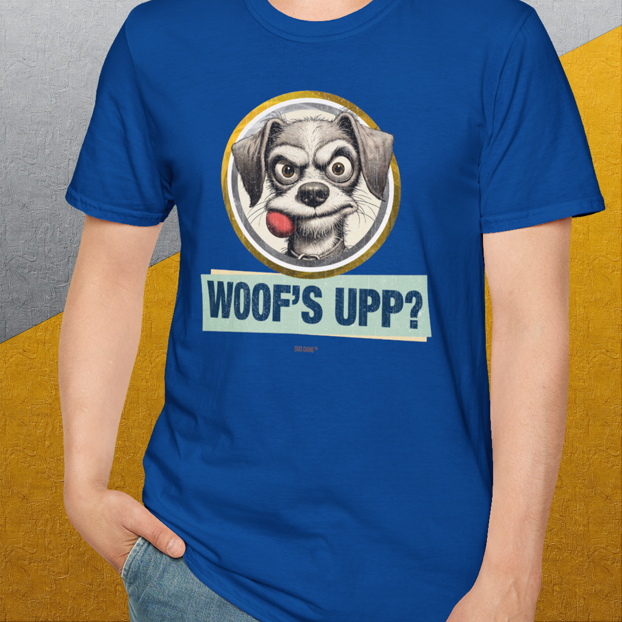Woof's Upp? Volume 1, Unisex T-Shirt-, Design by Dog Gang