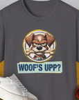Woof's Upp? Volume 2, Unisex T-Shirt-Charcoal, Design by Dog Gang