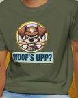 Woof's Upp? Volume 2, Unisex T-Shirt-. For dog lovers and dog owners. Design by Dog Gang