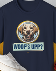 Woof's Upp? Volume 3, Unisex T-Shirt-Navy, a cool and stylish design with a funny saying from Dog Gang
