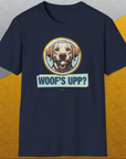 Woof's Upp? Volume 3, Unisex T-Shirt-. A perfect gift for dog lovers and dog owners. Design by Dog Gang