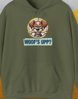 Woof's Upp? Volume 2, Unisex Hoodie-Military Green, Design by Dog Gang