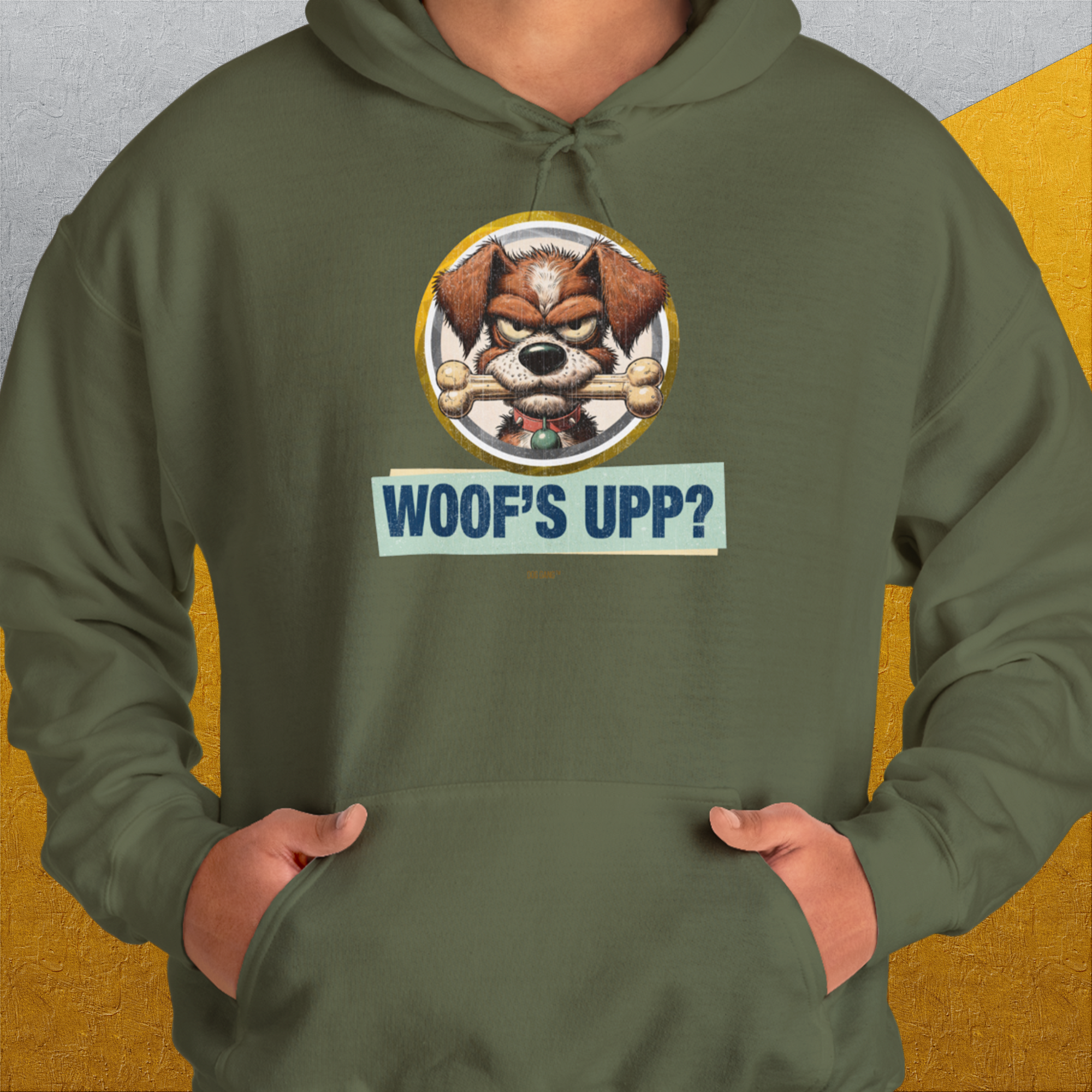 Woof's Upp? Volume 2, Unisex Hoodie-. A perfect gift for dog lovers and dog owners. Design by Dog Gang