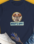 Woof's Upp? Volume 2, Women's T-Shirt-Navy. A perfect gift for dog lovers and dog owners. Design by Dog Gang